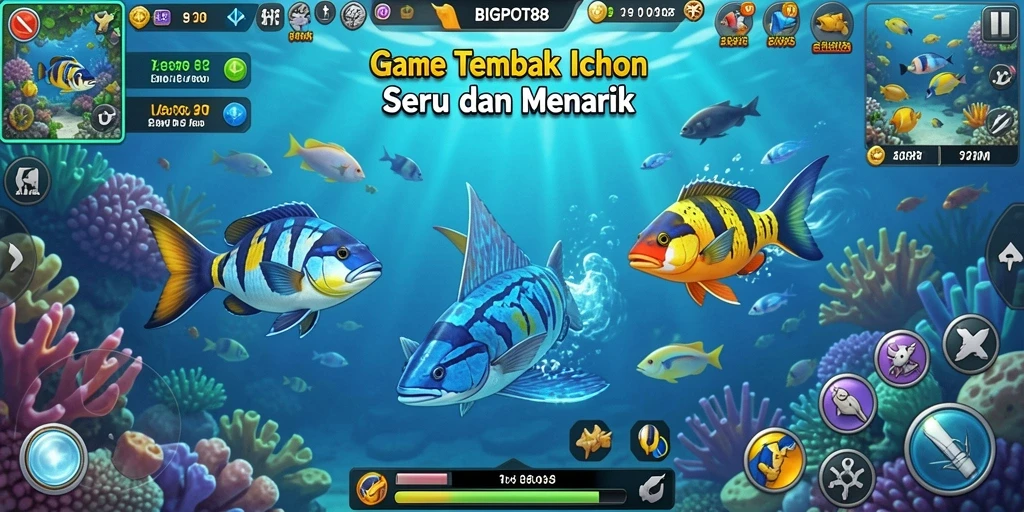Tampilan gameplay Tembak Ikan yang seru di BIGPOT88.