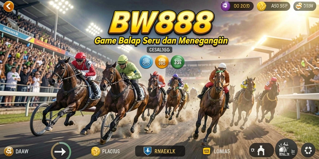 Tangkapan layar utama BW888 menunjukkan aksi balapan yang mendebarkan.