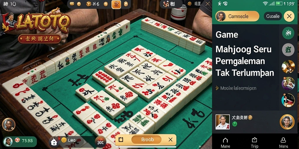 Tampilan menarik gameplay LATOTO dengan ubin Mahjong berwarna-warni.