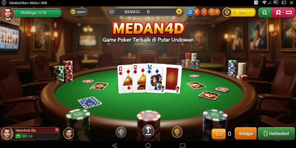 Tampilan utama gameplay Poker yang seru di MEDAN4D.