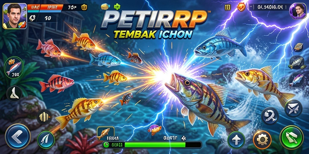 Tampilan gameplay seru di <strong>PETIRRP</strong> saat menembak ikan.