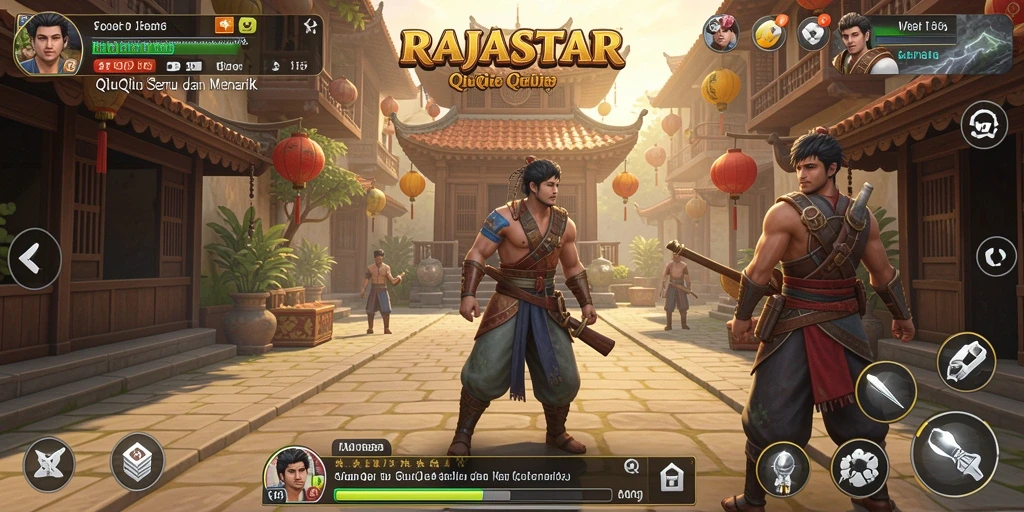 Tampilan gameplay seru dalam RAJASTAR dengan kartu QiuQiu.